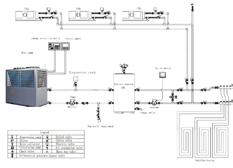 R410A Commercial Heat Pump For Swimming Pool 69KW