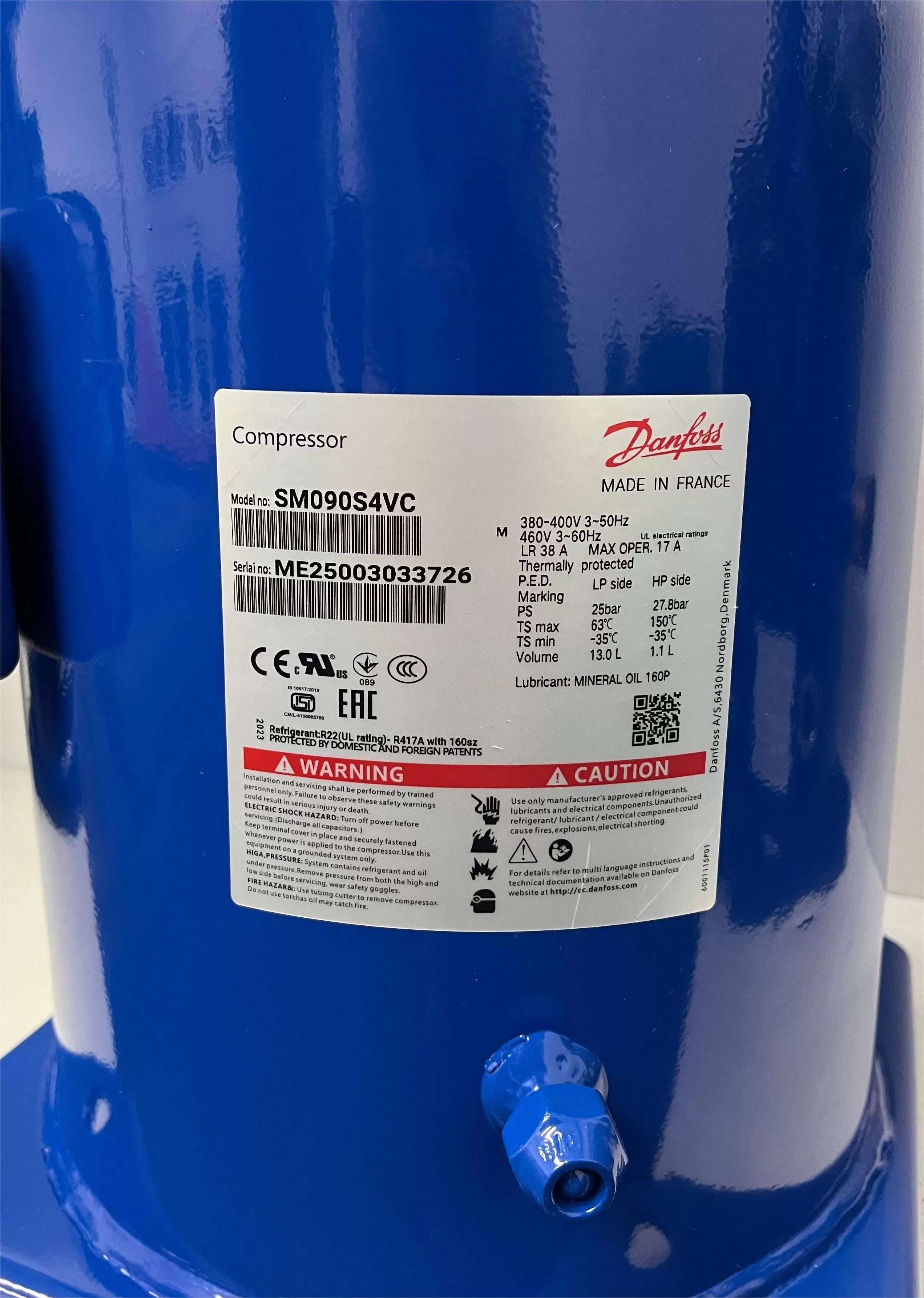 SM090S4VC  R22  Performer Refrigeration Scroll Compressor 7.5HP